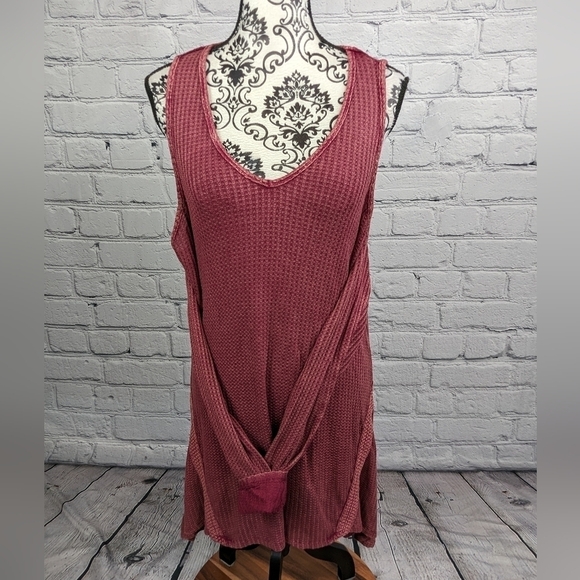 Indigo Thread women's long sleeve cold shoulder plus size 1x waffle knit top b26 - Picture 7 of 11